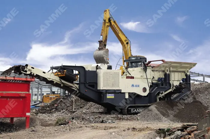 100TPH MOBILE CONSTRUCTION WASTE RECYCLING PLANT IN JIANGSU, CHINA